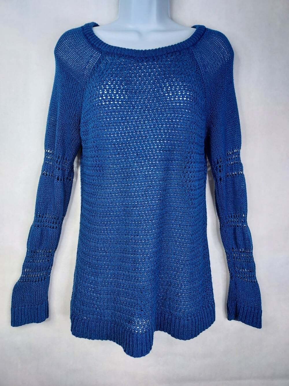 Tommy Bahama Open-Knit Pullover Sweater Women S Long Sleeve Crochet Boho Coastal